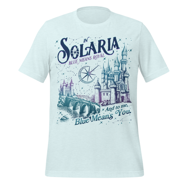 Solaria Royal Blue Tee in Heather Ice Blue