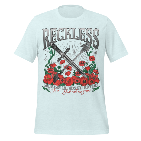 Reckless Romance Powerless Book Club Tee in Heather Ice Blue