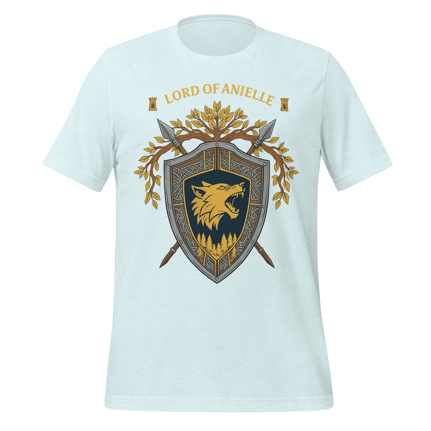 Lord Of Anielle Wolf Crest Shield Design Graphic Tee - MagicMerchEmporium