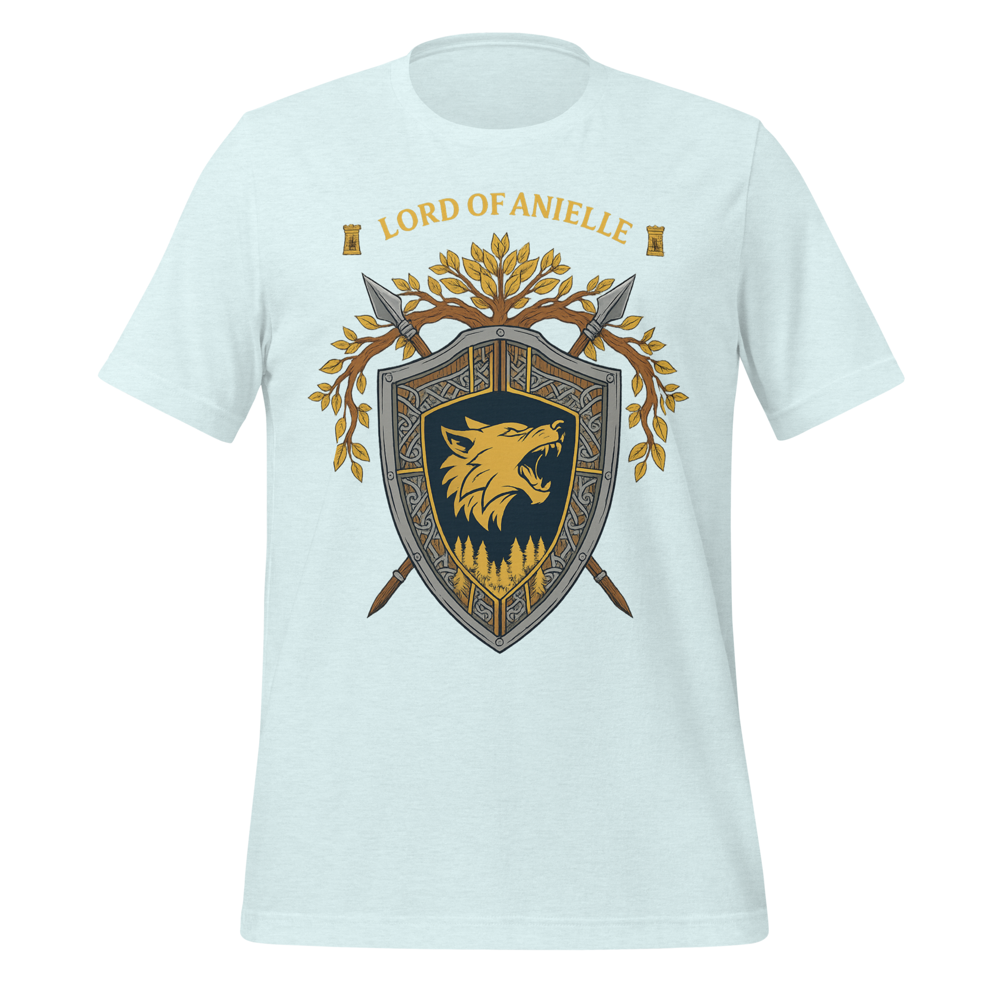 Lord Of Anielle Wolf Crest Shield Design Graphic Tee - MagicMerchEmporium