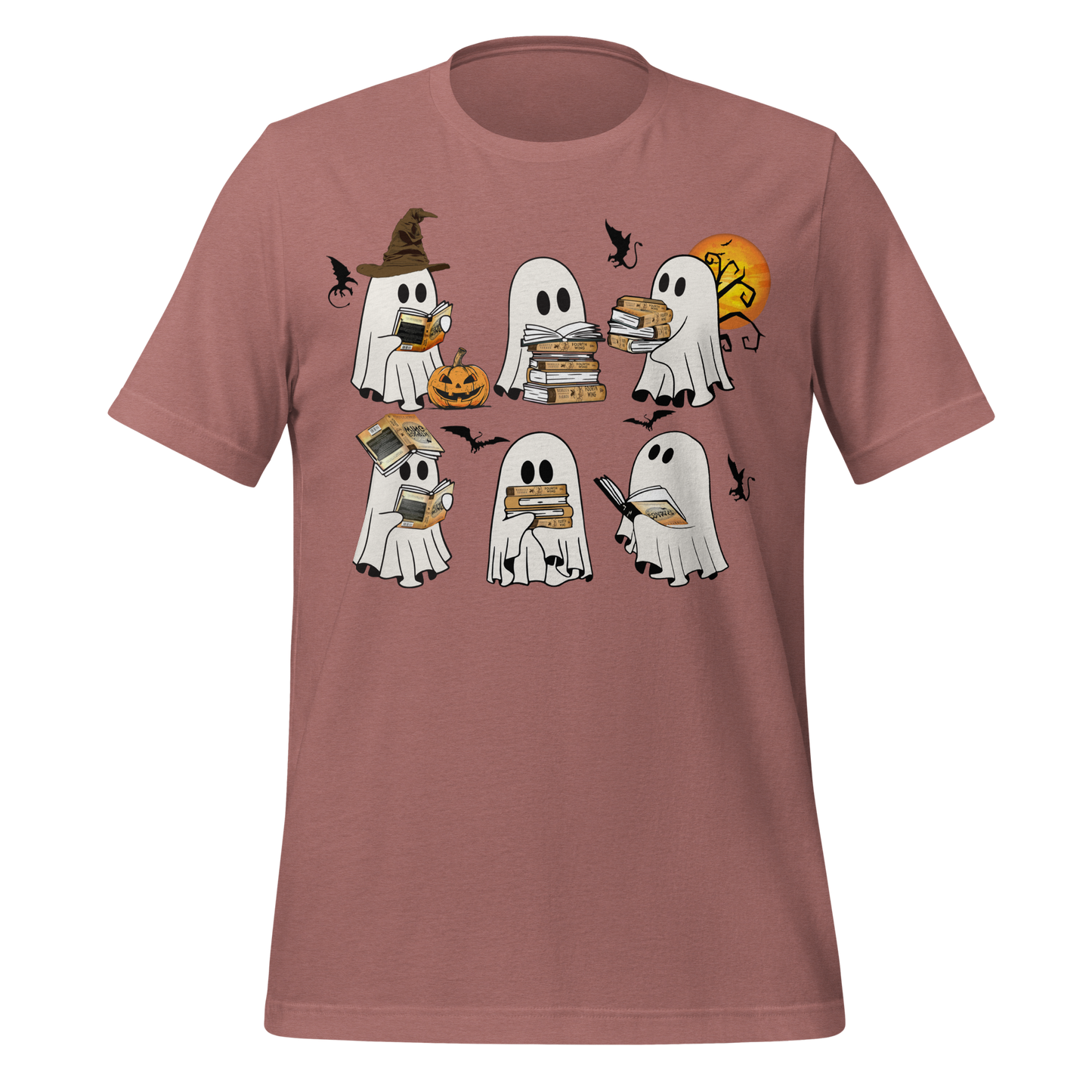 Fourth Wing Ghosts Reading Books Tee - MagicMerchEmporium