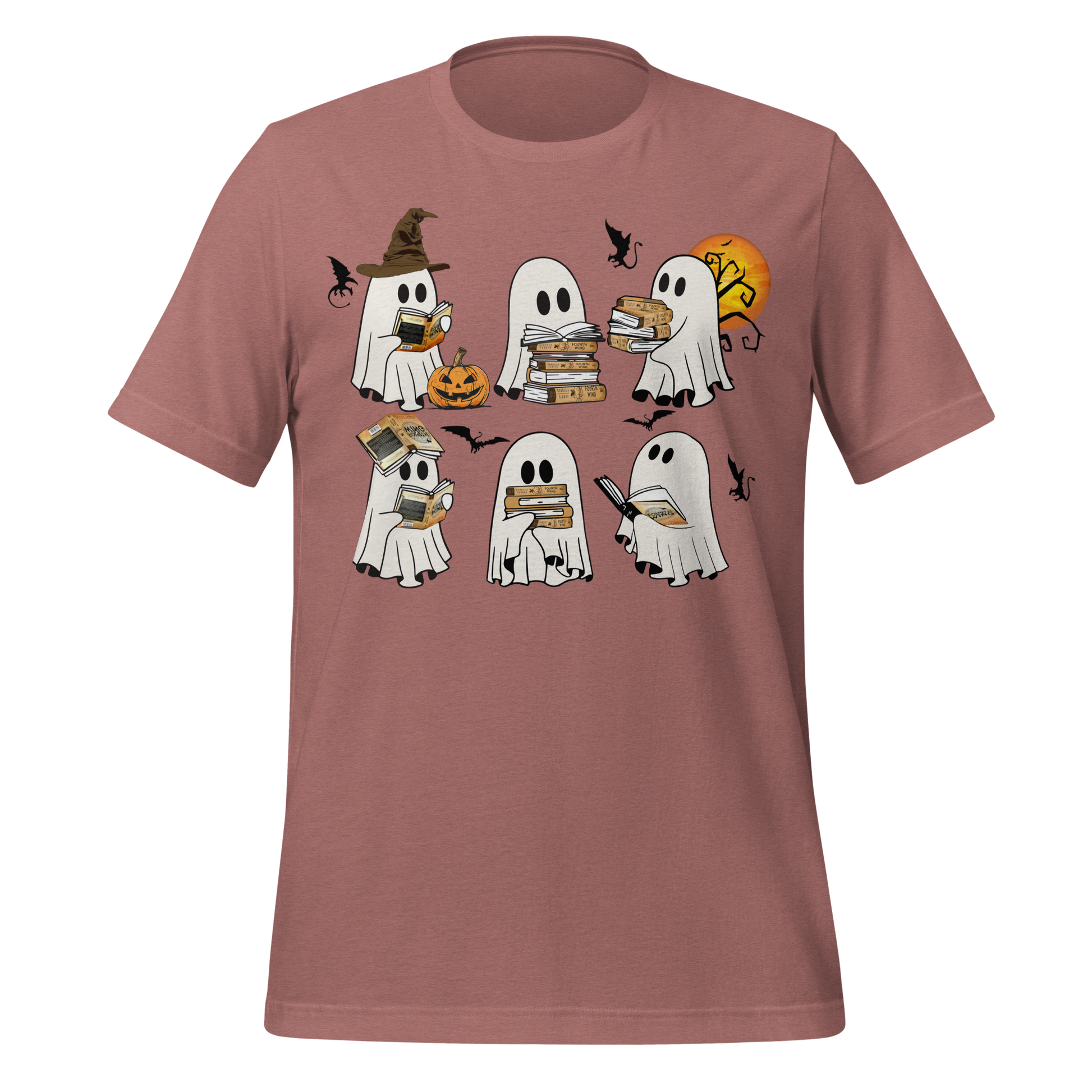 Fourth Wing Ghosts Reading Books Tee - MagicMerchEmporium