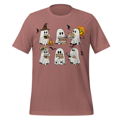 Fourth Wing Ghosts Reading Books Tee - MagicMerchEmporium