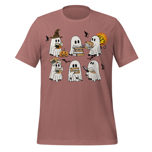 Fourth Wing Ghosts Reading Books Tee - MagicMerchEmporium