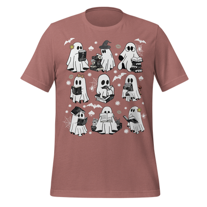 Spooky Cute Ghosts Reading Books Tee - MagicMerchEmporium