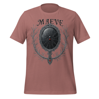 Maeve Name Design with Spider Mirror Art Spooky Tee