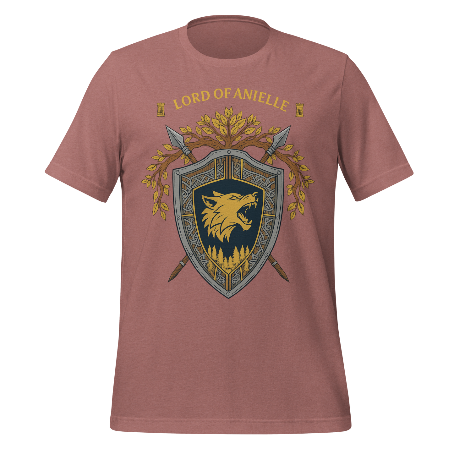 Lord Of Anielle Wolf Crest Shield Design Graphic Tee - MagicMerchEmporium