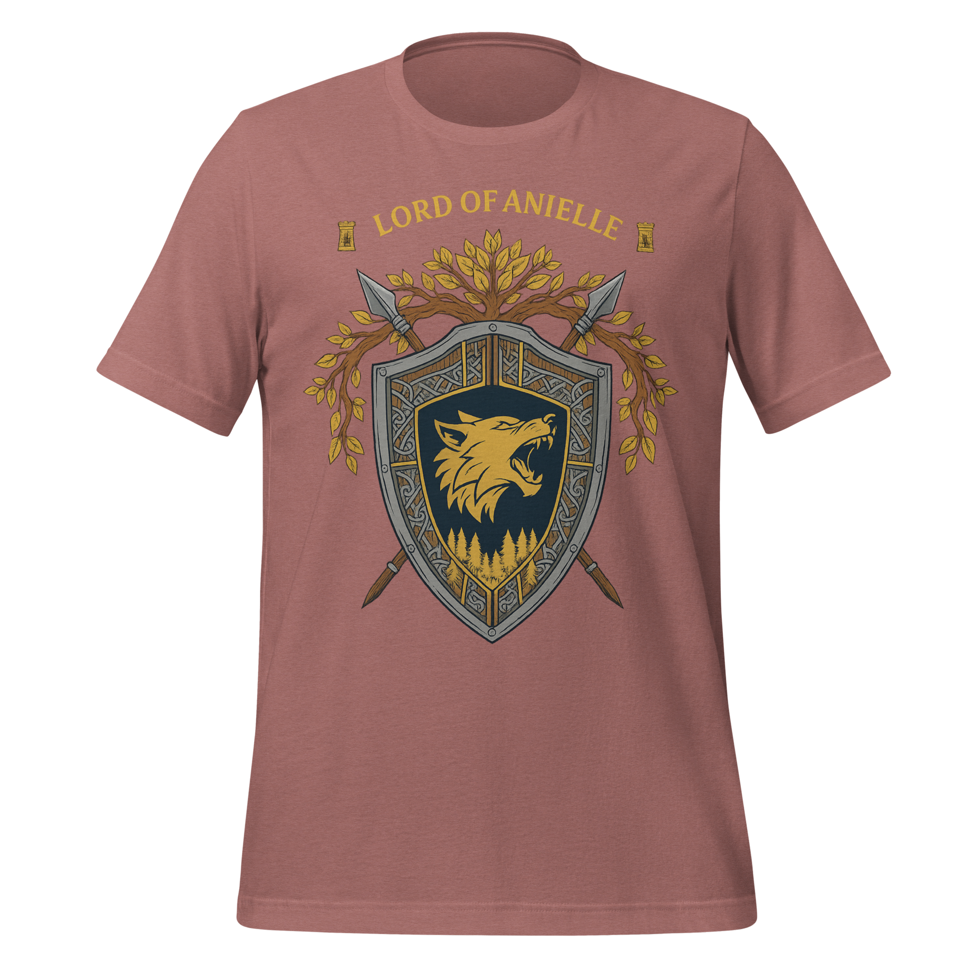 Lord Of Anielle Wolf Crest Shield Design Graphic Tee - MagicMerchEmporium