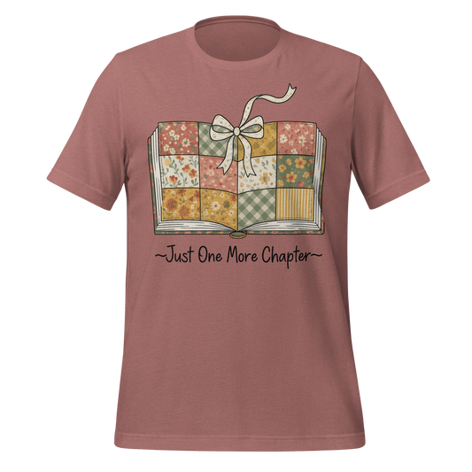 Just One More Chapter Book with Bow Design Tee