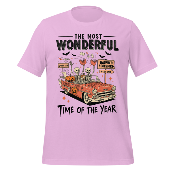 Bookish Haunted Bookstore Tee in Lilac