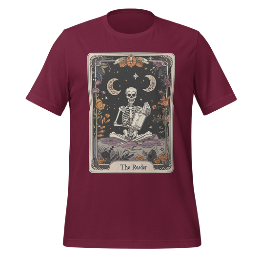 The Reader – Tarot Card Skeleton Tee