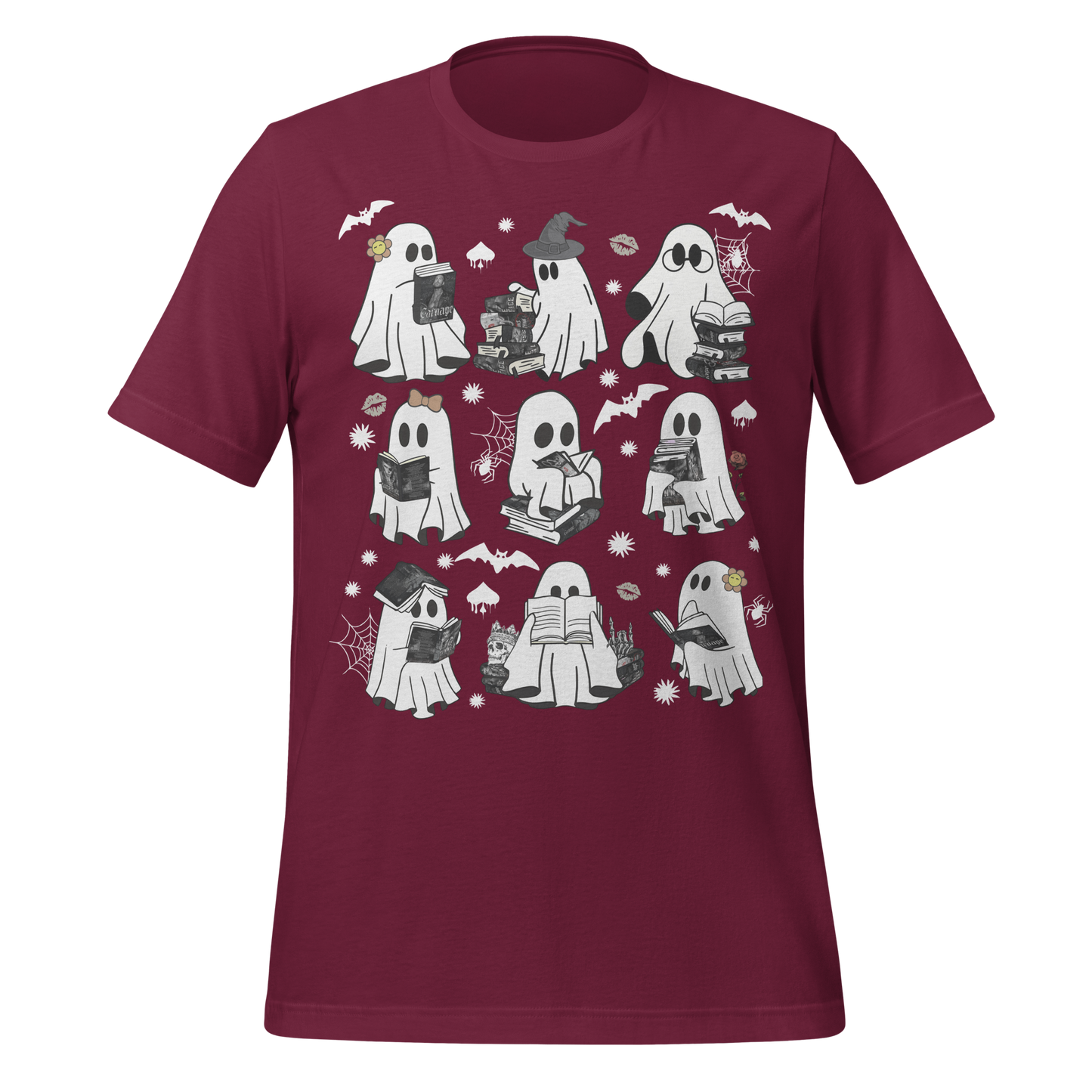 Spooky Cute Ghosts Reading Books Tee - MagicMerchEmporium