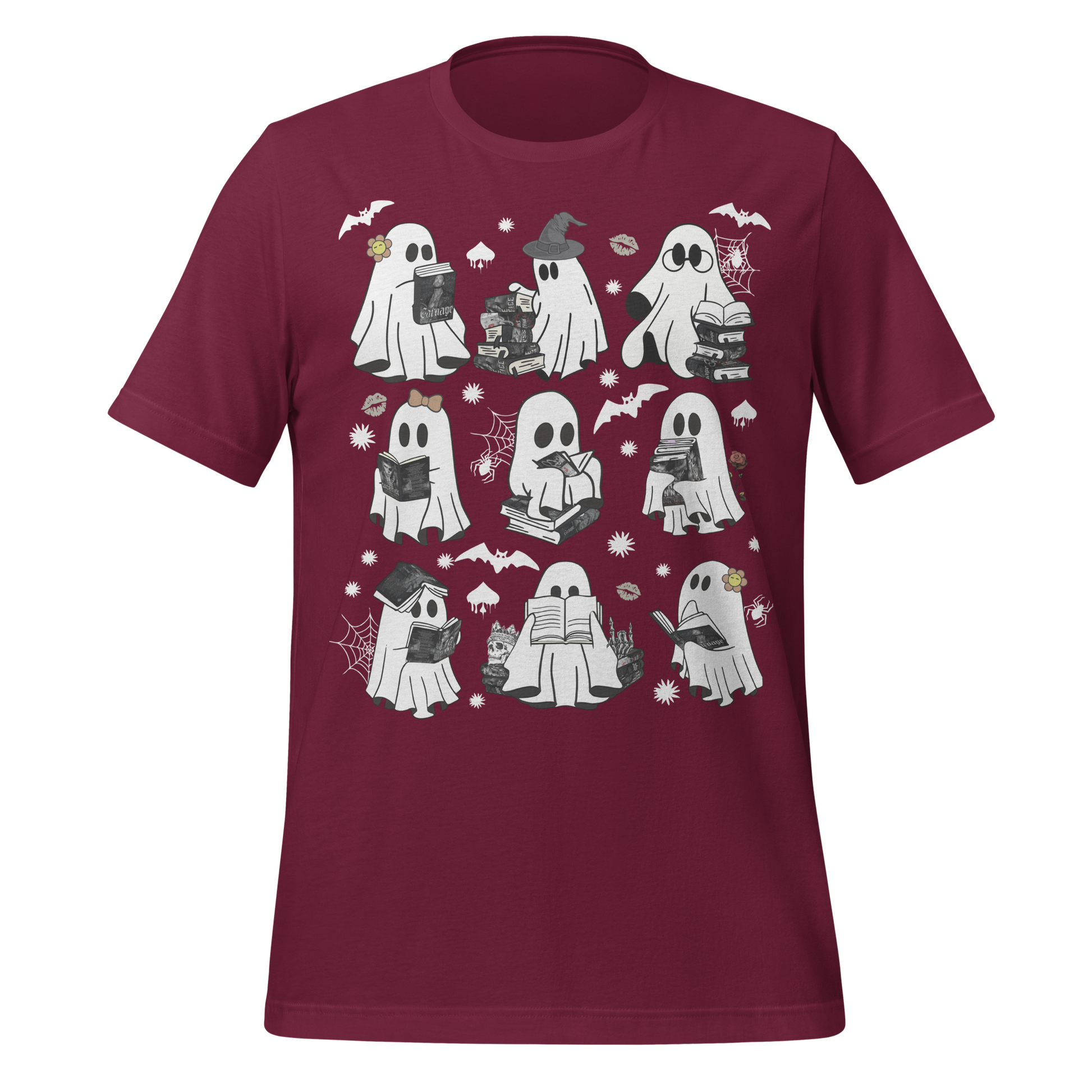 Spooky Cute Ghosts Reading Books Tee - MagicMerchEmporium