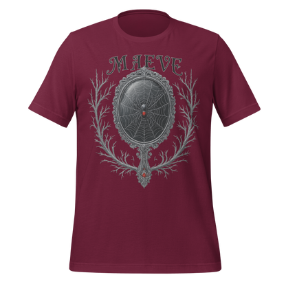 Maeve Name Design with Spider Mirror Art Spooky Tee