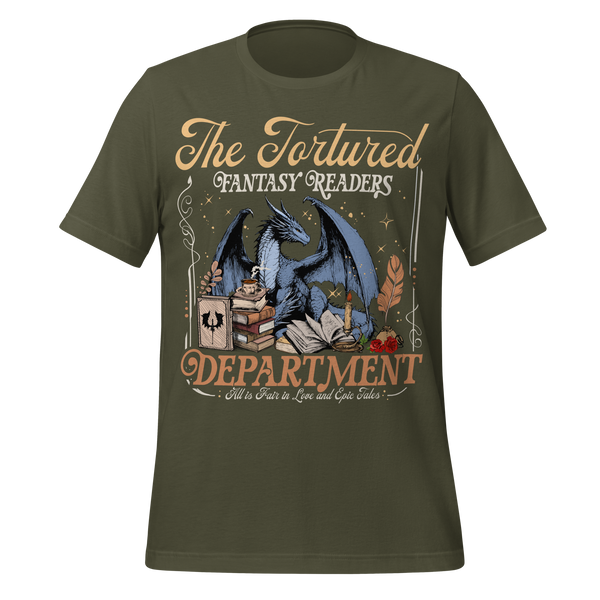 Tortured Fantasy Readers Tee in Military Green
