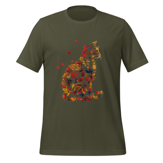 "Autumn Leaves Cat" Cottagecore Tee