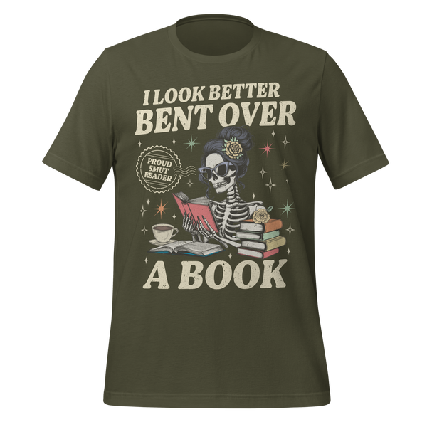 Smut Reader Skeleton Tee in Military Green