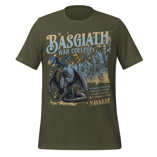Blue Basgiath College Tee in Military Green
