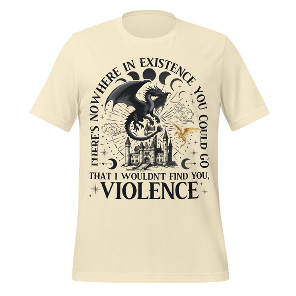 Violence Dragon Rider Iron Flame Quote Tee in Natural