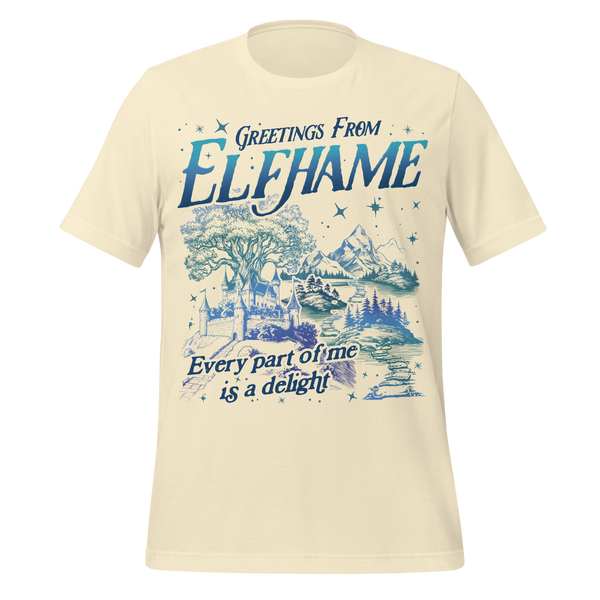Greetings from Elfhame Tee in Natural