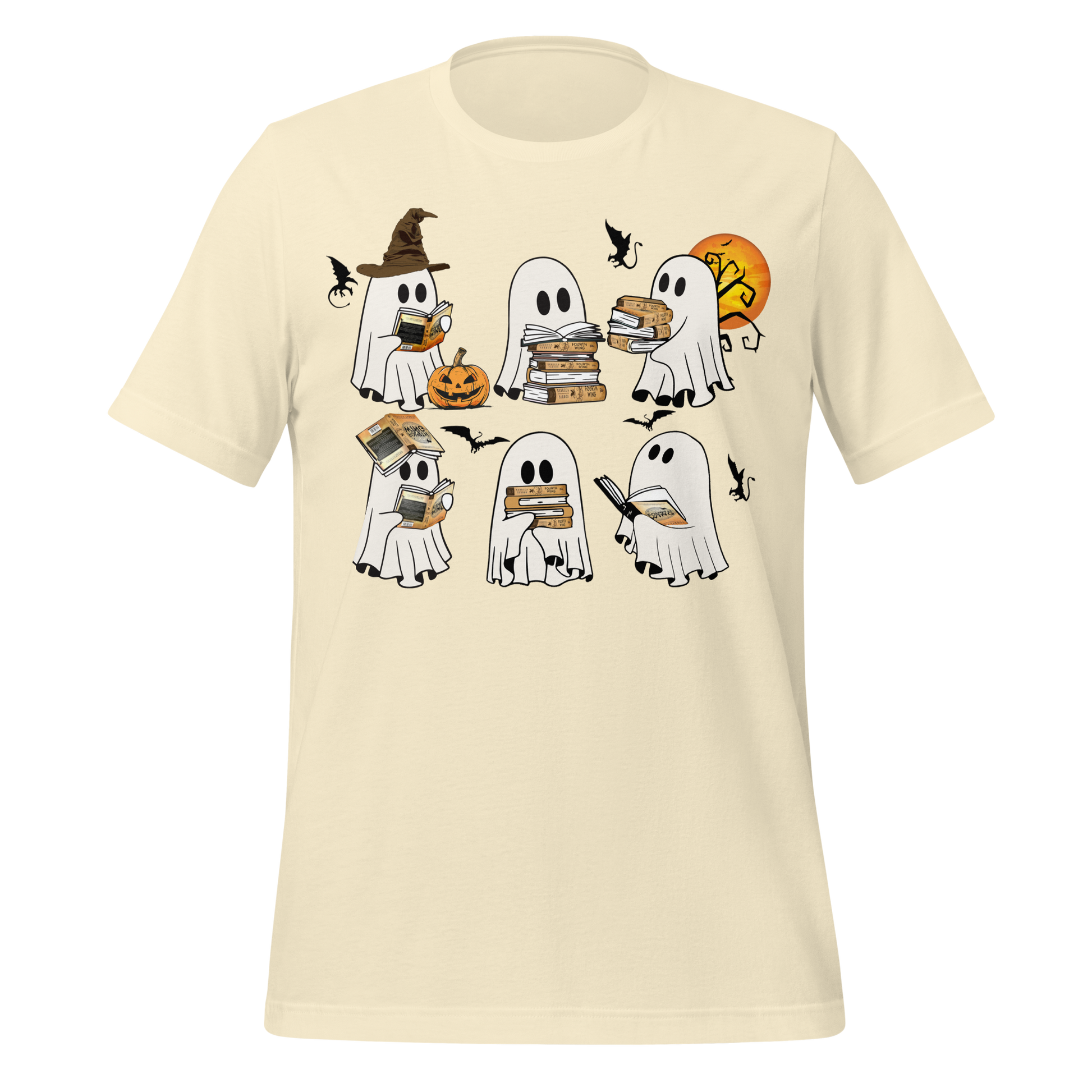 Fourth Wing Ghosts Reading Books Tee - MagicMerchEmporium