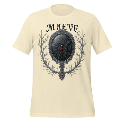 Maeve Name Design with Spider Mirror Art Spooky Tee