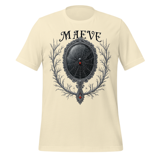 Maeve Name Design with Spider Mirror Art Spooky Tee