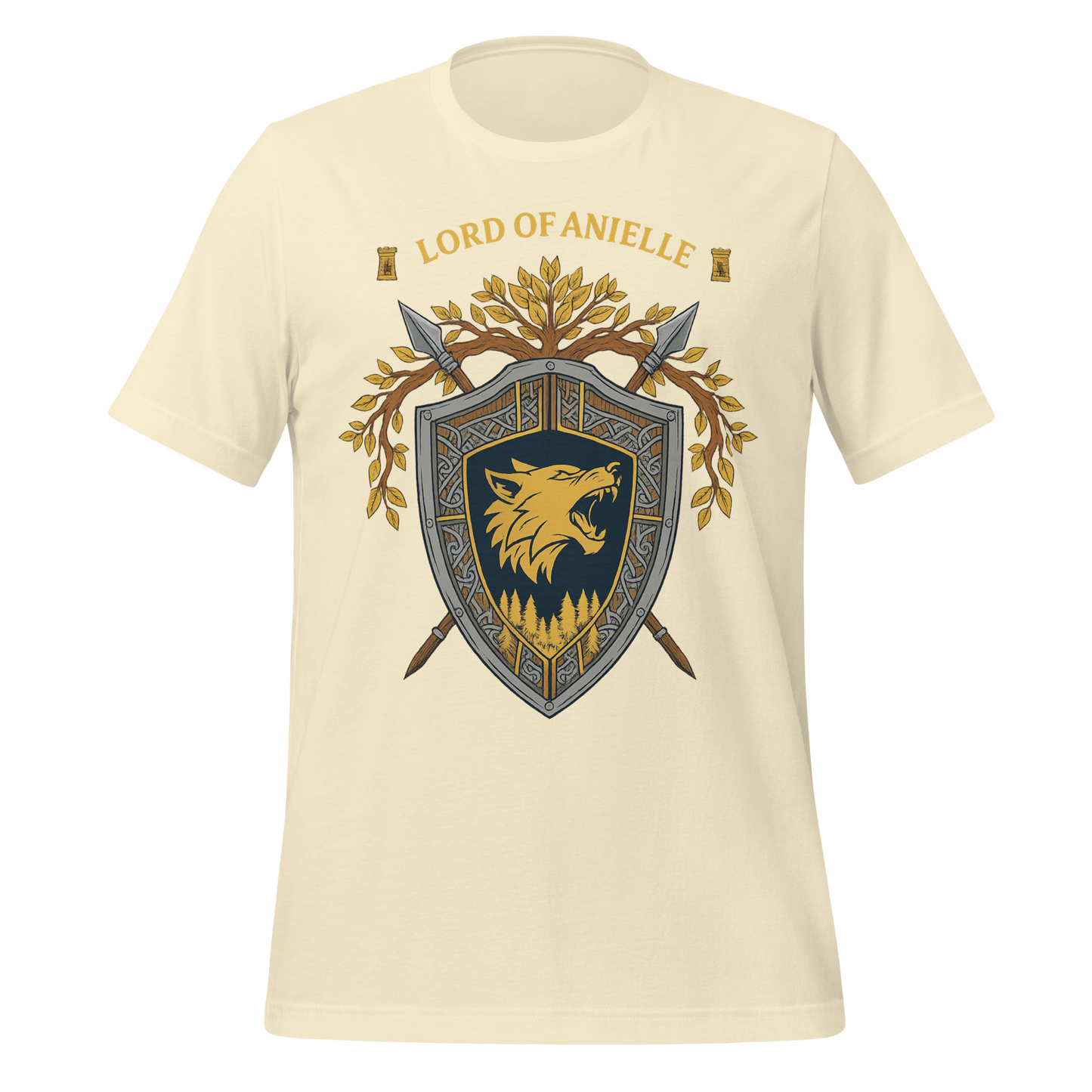 Lord Of Anielle Wolf Crest Shield Design Graphic Tee - MagicMerchEmporium