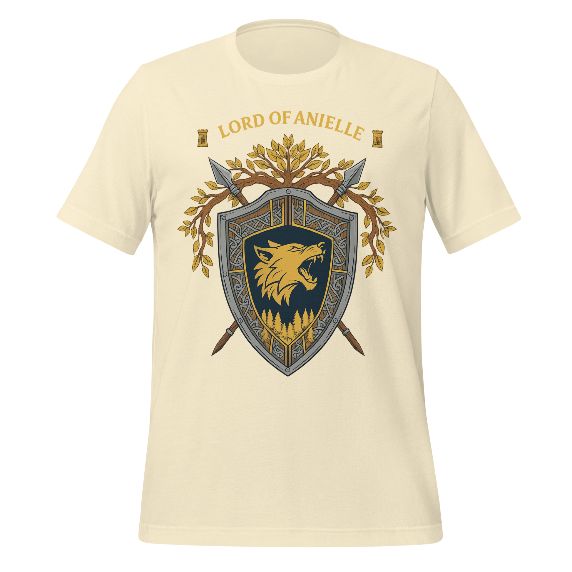 Lord Of Anielle Wolf Crest Shield Design Graphic Tee - MagicMerchEmporium