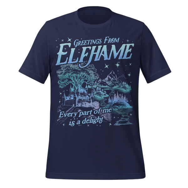 Greetings from Elfhame Tee in Navy