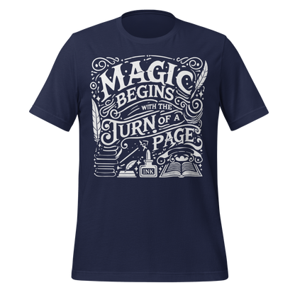 "Magic Begins with the Turn of a Page" Tee - MagicMerchEmporium
