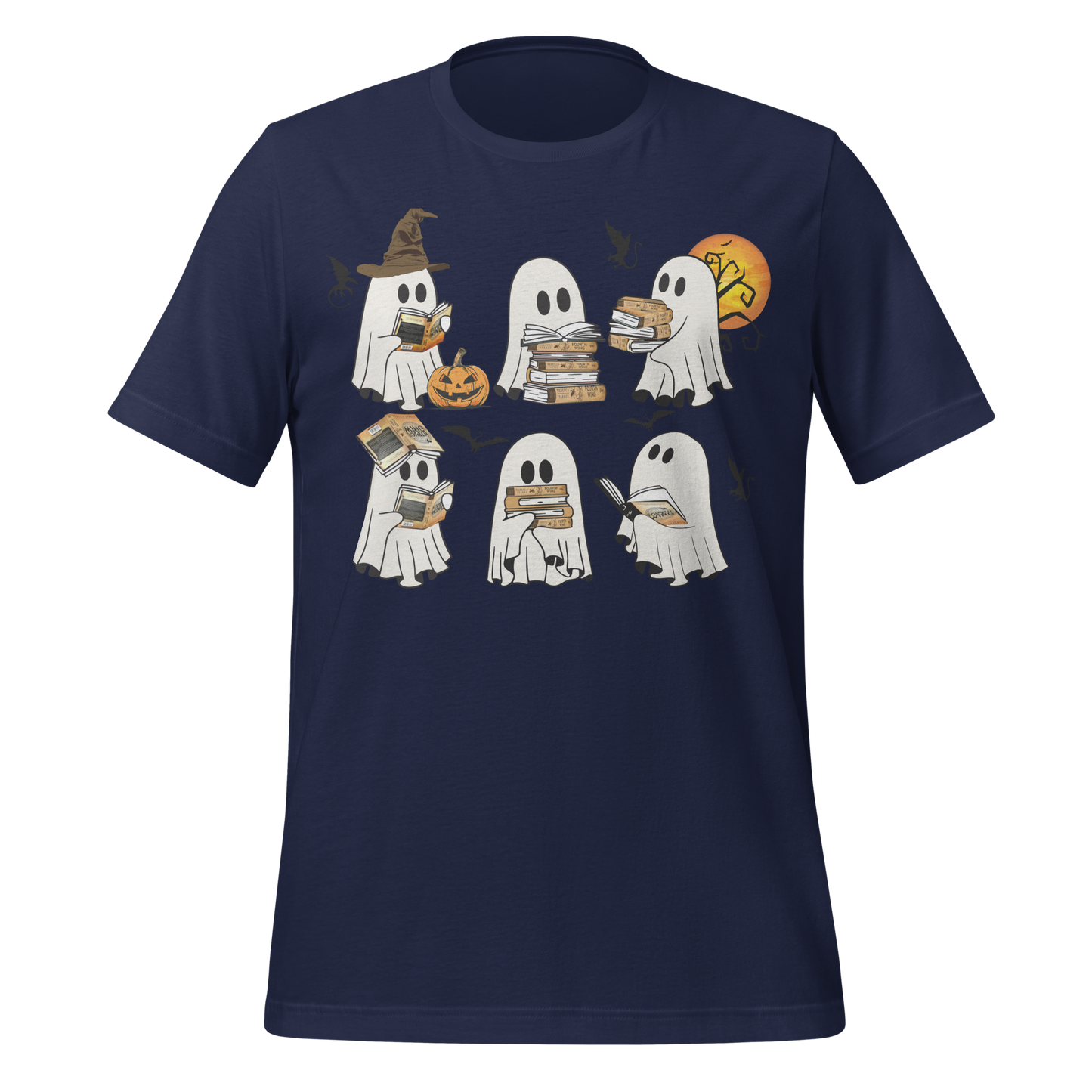 Fourth Wing Ghosts Reading Books Tee - MagicMerchEmporium