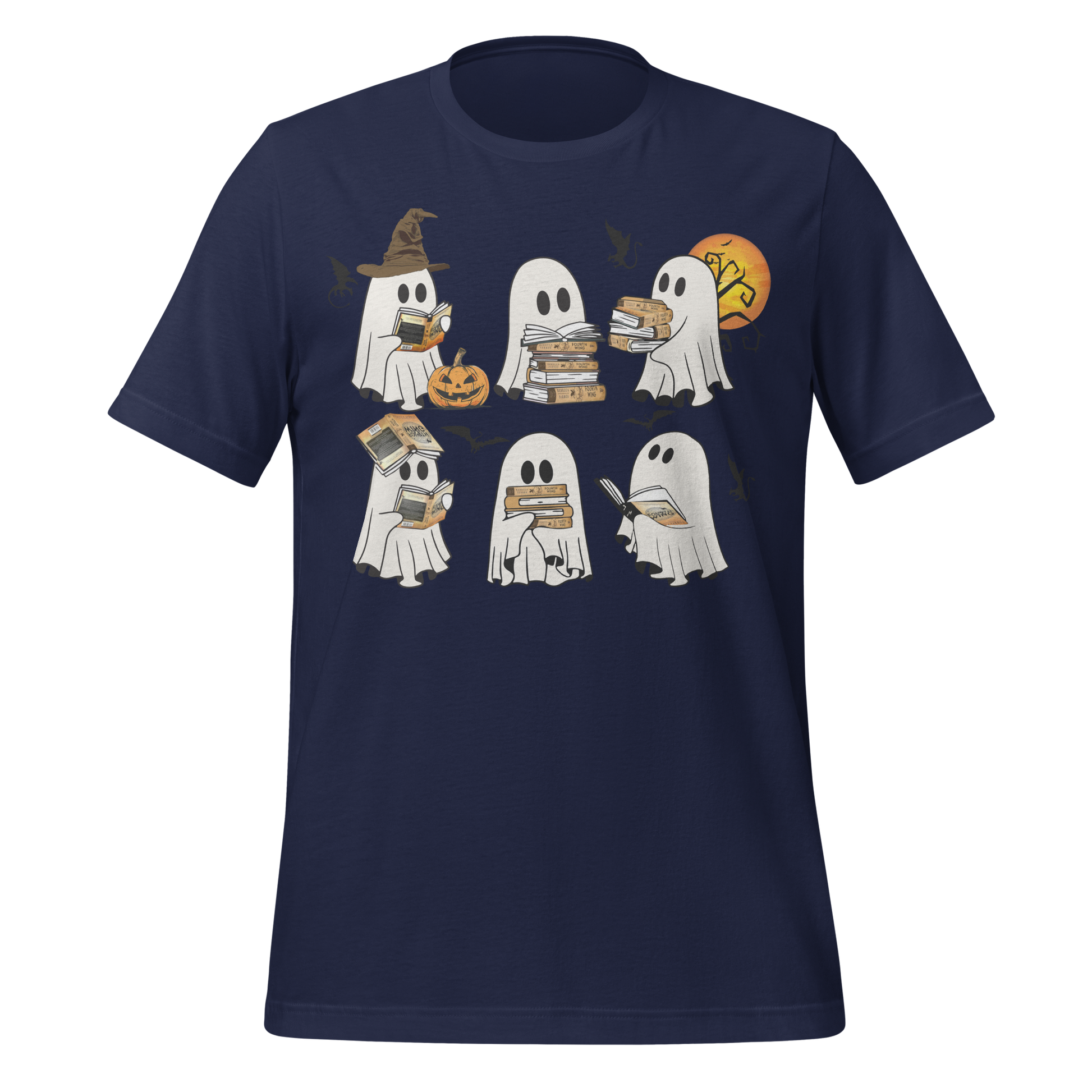 Fourth Wing Ghosts Reading Books Tee - MagicMerchEmporium