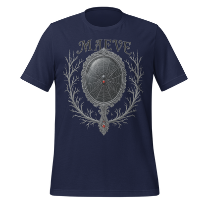 Maeve Name Design with Spider Mirror Art Spooky Tee