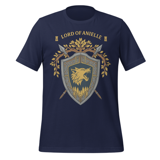 Lord Of Anielle Wolf Crest Shield Design Graphic Tee - MagicMerchEmporium
