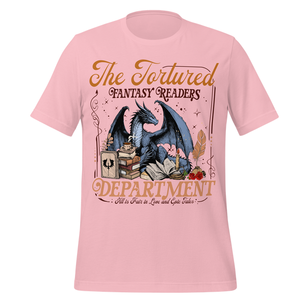 Tortured Fantasy Readers Tee in Pink