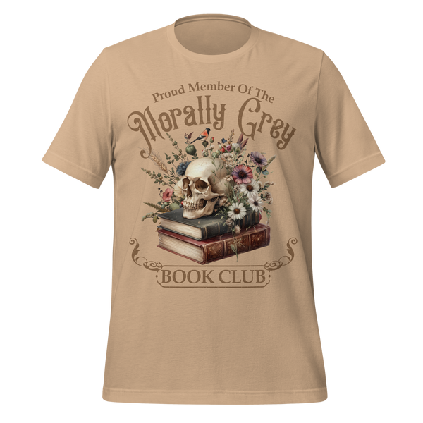 Morally Grey Book Club Tee in Tan