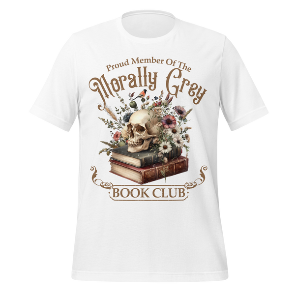 Morally Grey Book Club Tee in White