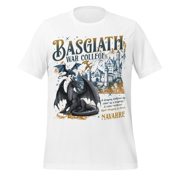 Blue Basgiath College Tee in White