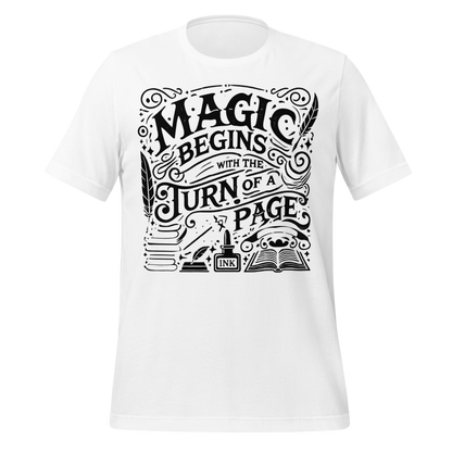 "Magic Begins with the Turn of a Page" Tee - MagicMerchEmporium