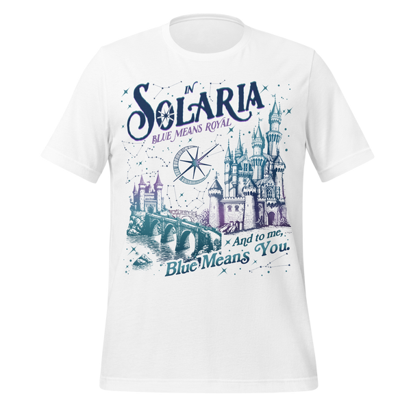 Solaria Royal Blue Tee in White