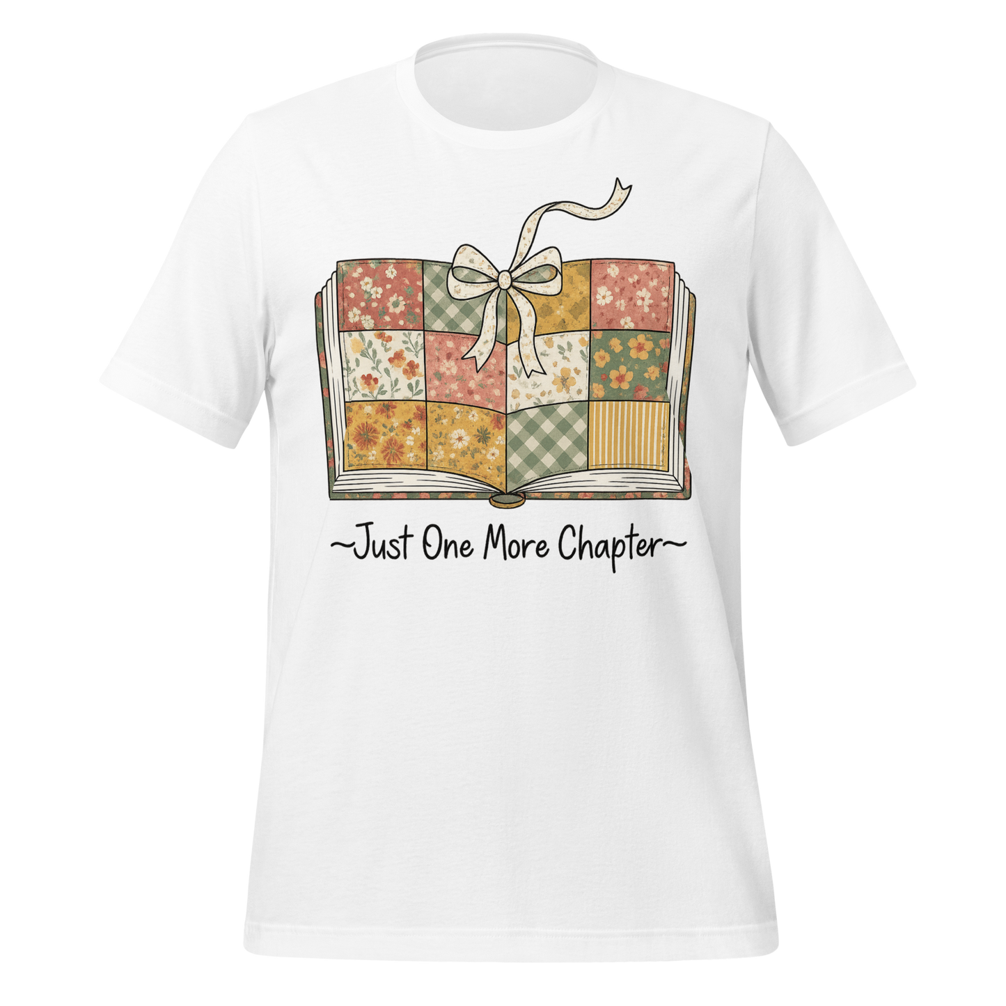 Just One More Chapter Book with Bow Design Tee