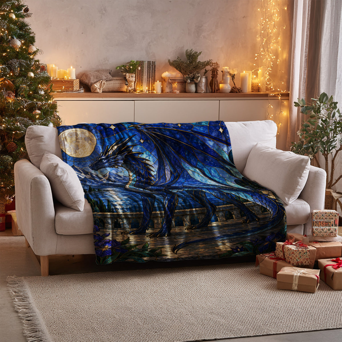 Sgaeyl Velveteen Plush Blanket on a sofa