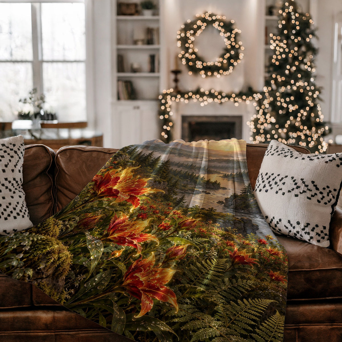 Kingsflame Velveteen Plush Blanket on a couch
