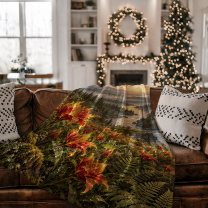 Kingsflame Velveteen Plush Blanket on a couch