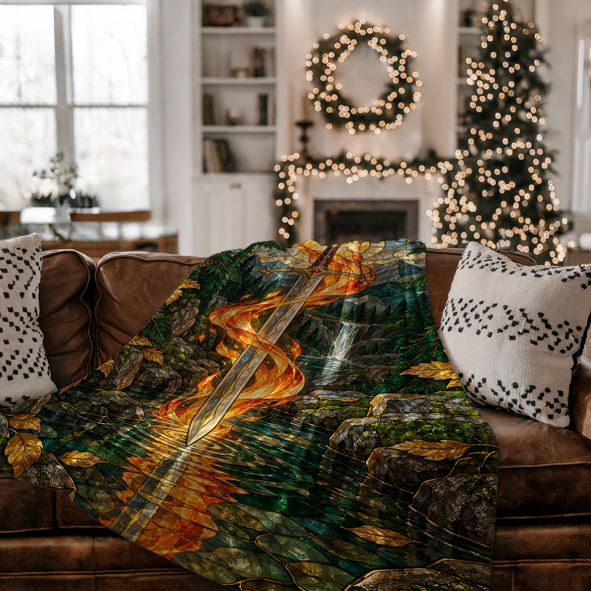 Goldryn Velveteen Plush Blanket on a couch