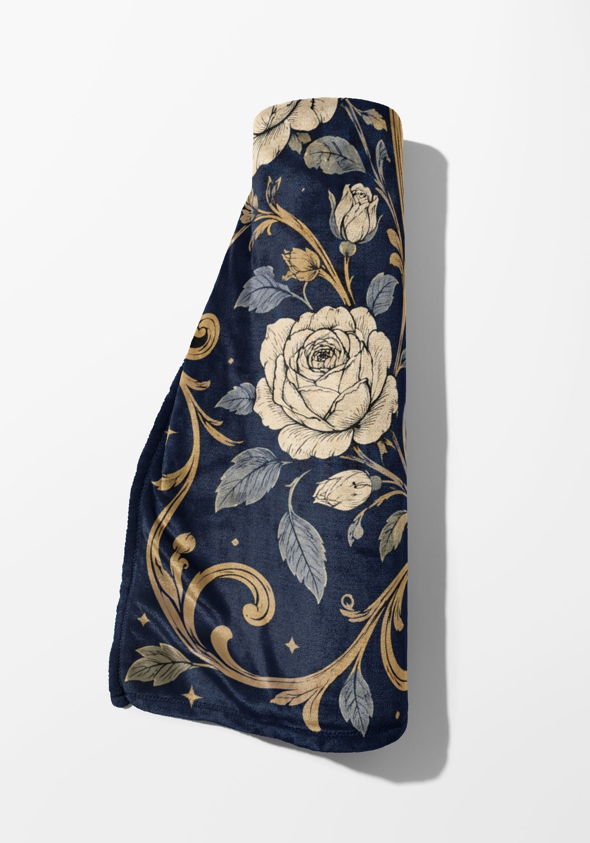Hello Feyre Darling Crest Velveteen Plush Blanket rolled up