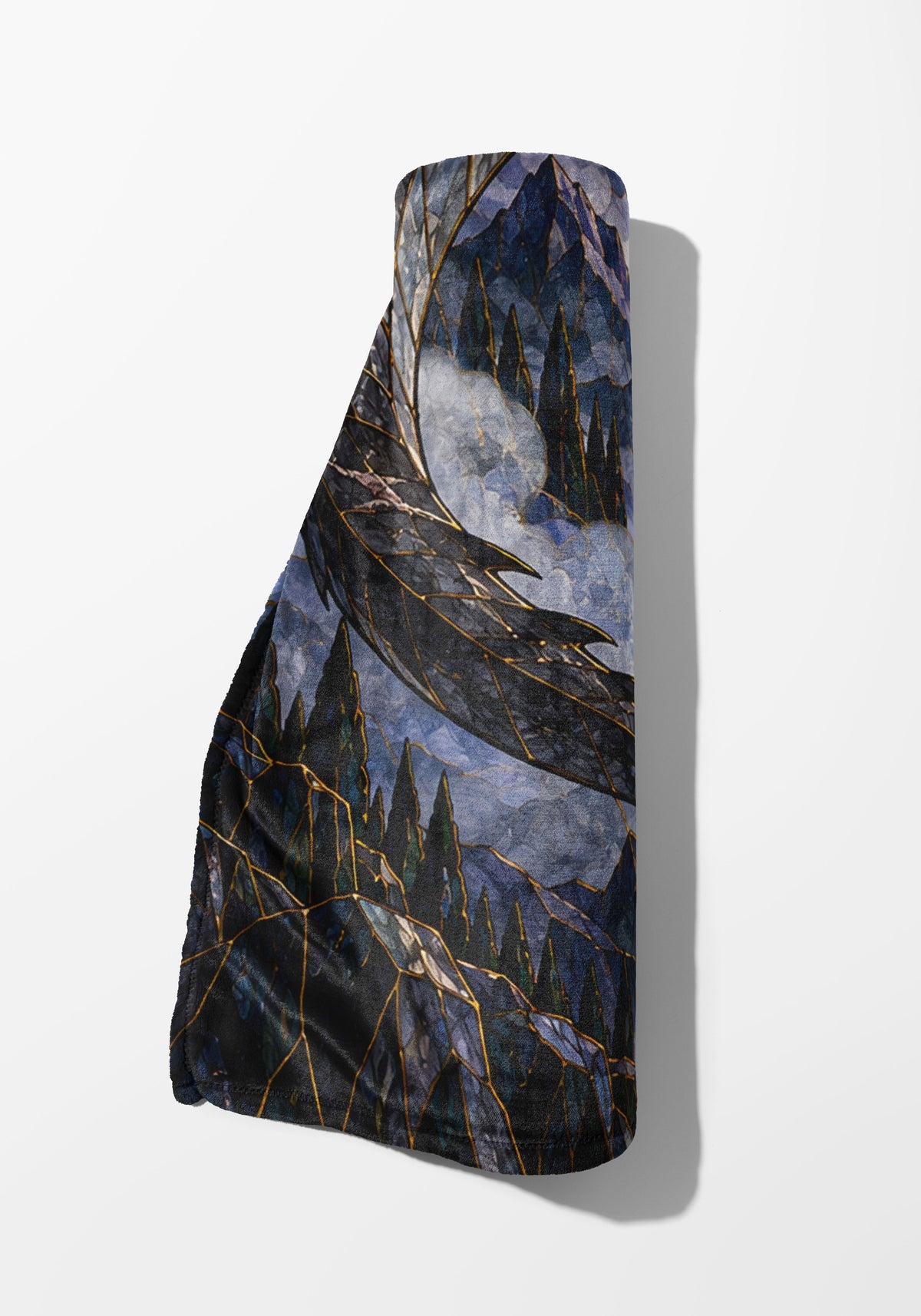 Above the Storm Velveteen Plush Blanket rolled up