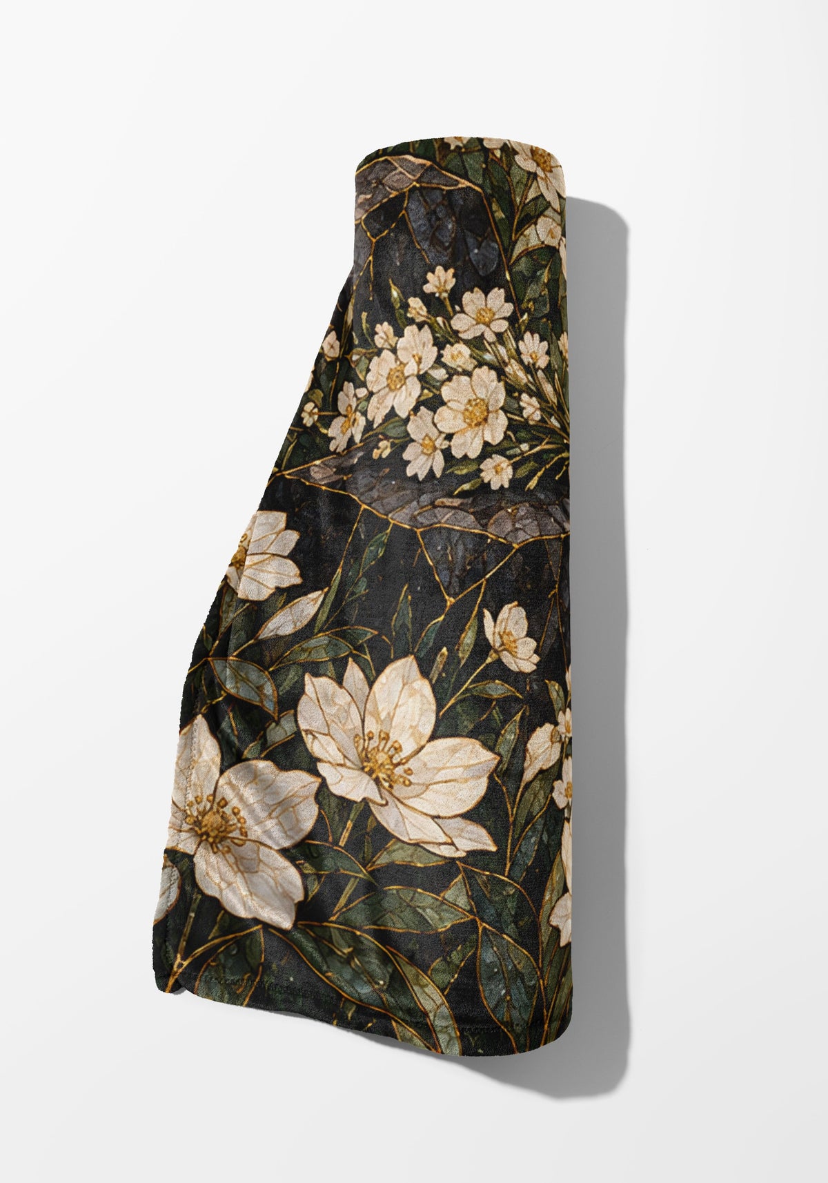 Flowers for the Fallen Velveteen Plush Blanket rolled up