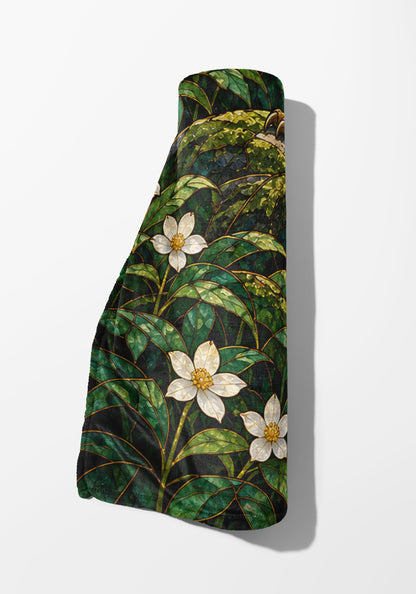 Gold Andarna Velveteen Plush Blanket rolled up